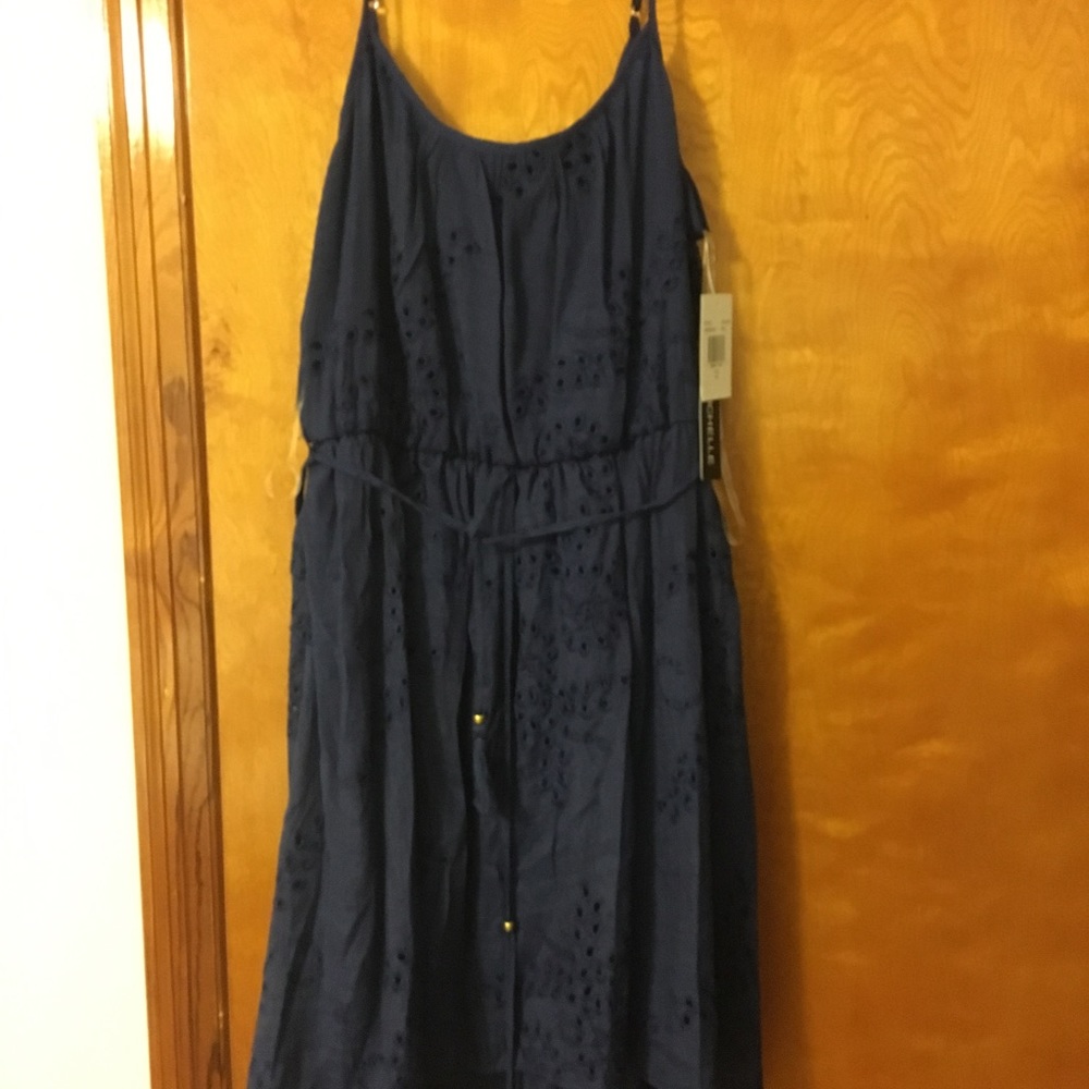 Navy flowy dress